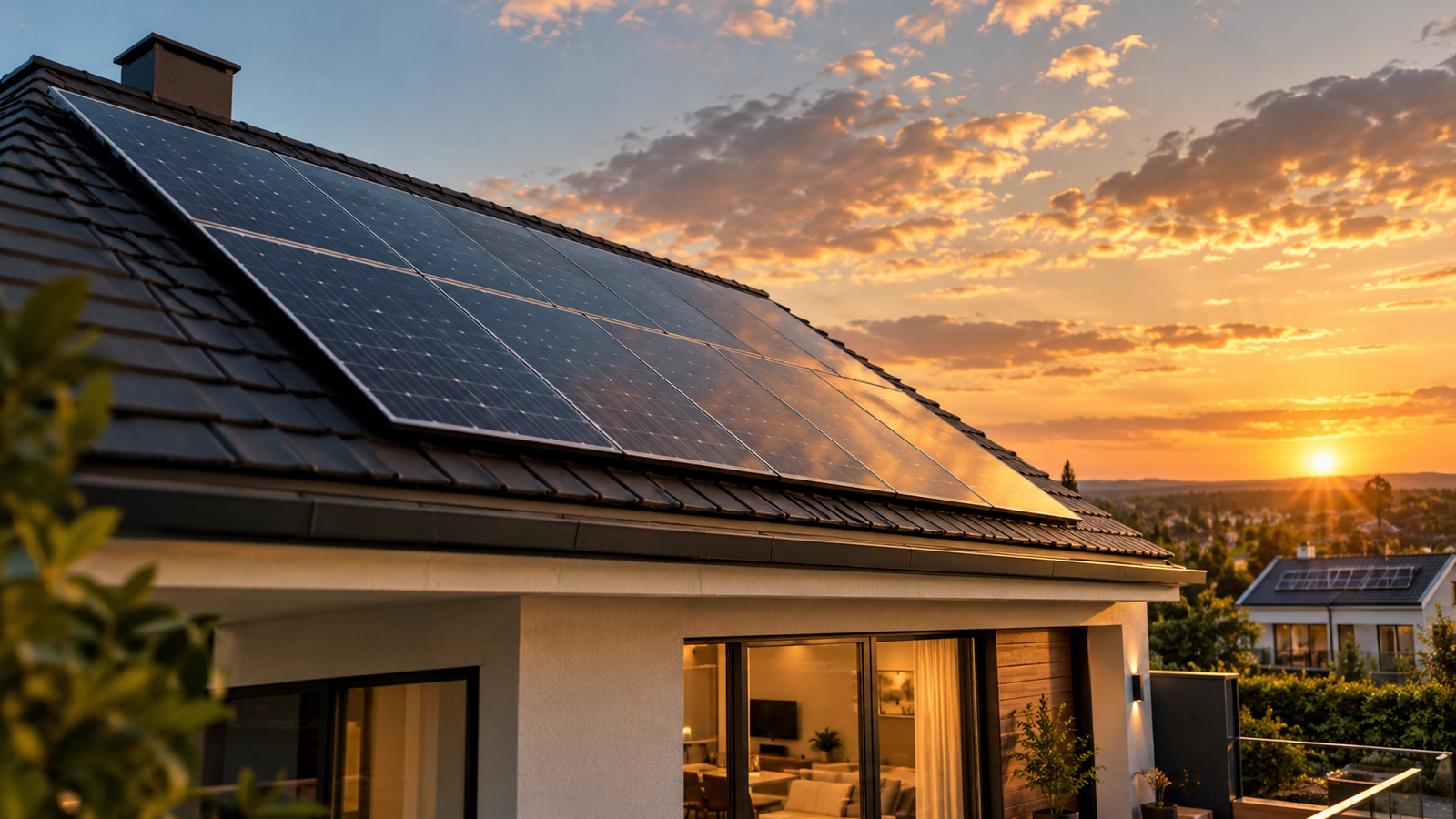 Ilustração de sistema solar residencial